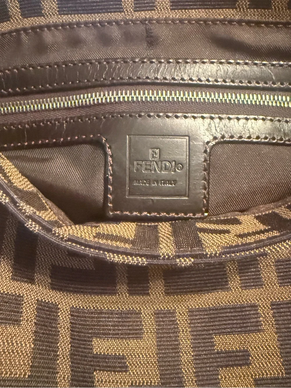 Fendi Brown and Black FF Canvas Shoulder Bag w/ Dust bag!